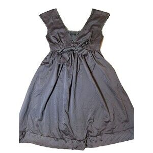 Incity Twee Dress Gray Bow Fit & Flare Pocket Dress Indie Deep V S/M
